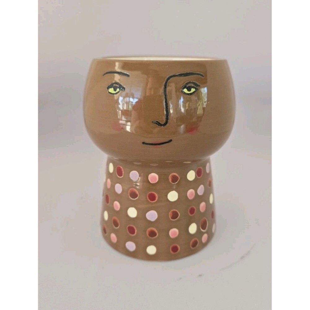 NWT Opalhouse Stoneware Face Planter 4.5" Pot Vase Discontinued